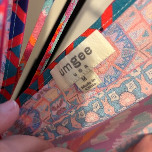 Umgee Pink Paisley Beach Pool Coverup Dress Maxi - Picture 2 of 10